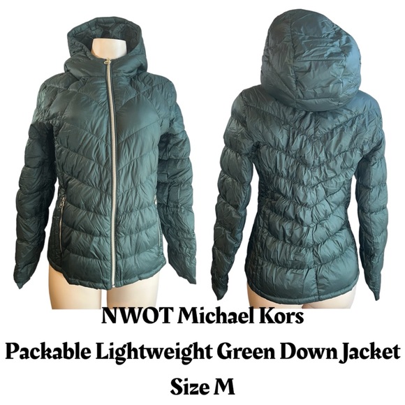 Michael Kors Jackets & Blazers - Michael Kors Packable Lightweight Green Down Jacket Size M